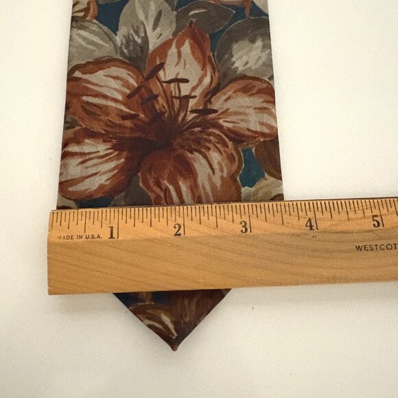 Manhattan Extra Long Floral Tie Polyester USA Mens Necktie Work Formal - Picture 7 of 8